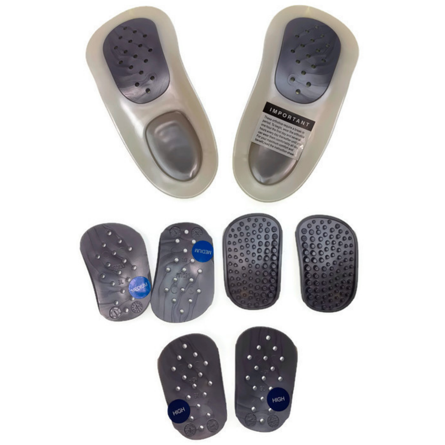 WALKFIT ORTHOTICS Insoles Walk Fit Foot Feet Support PLATINUM SILVER